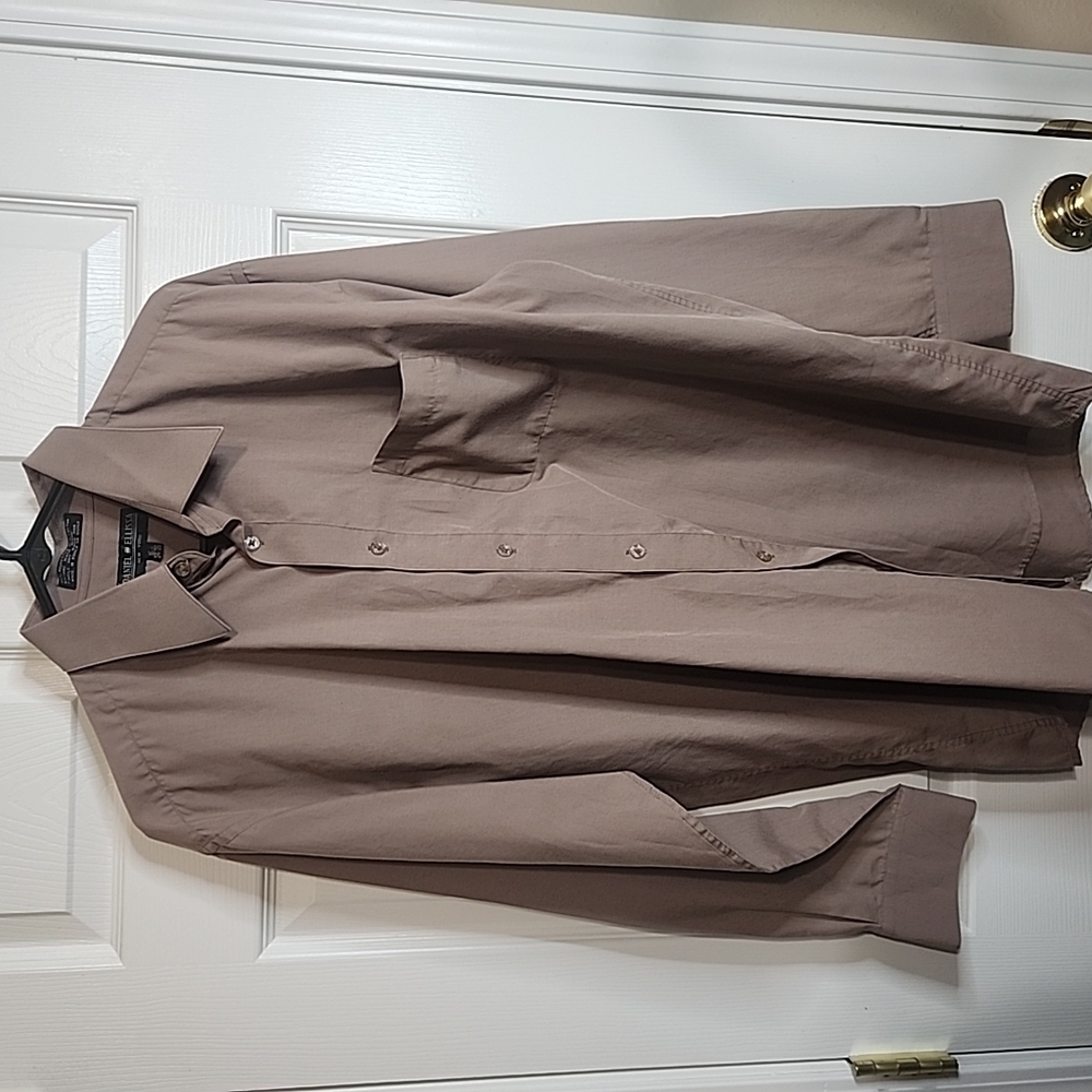 Tan Casual Button Down Shirt with Classic Style